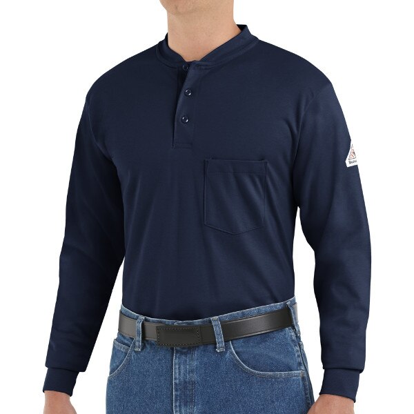 Bulwark Men's FR Lightweight Henley in Navy